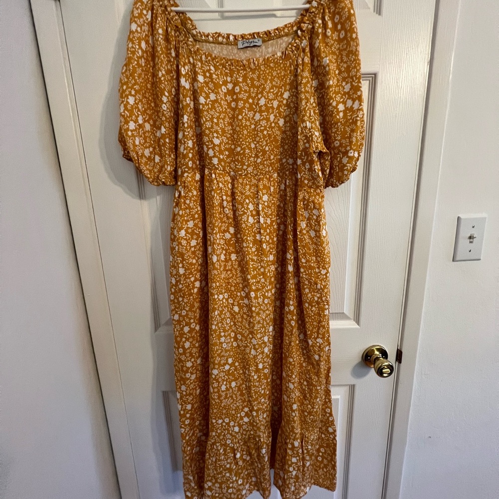 Pinkblush Yellow Maternity Dress Sz Large